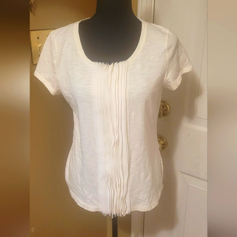 Talbots Cream Short Sleeve Tee